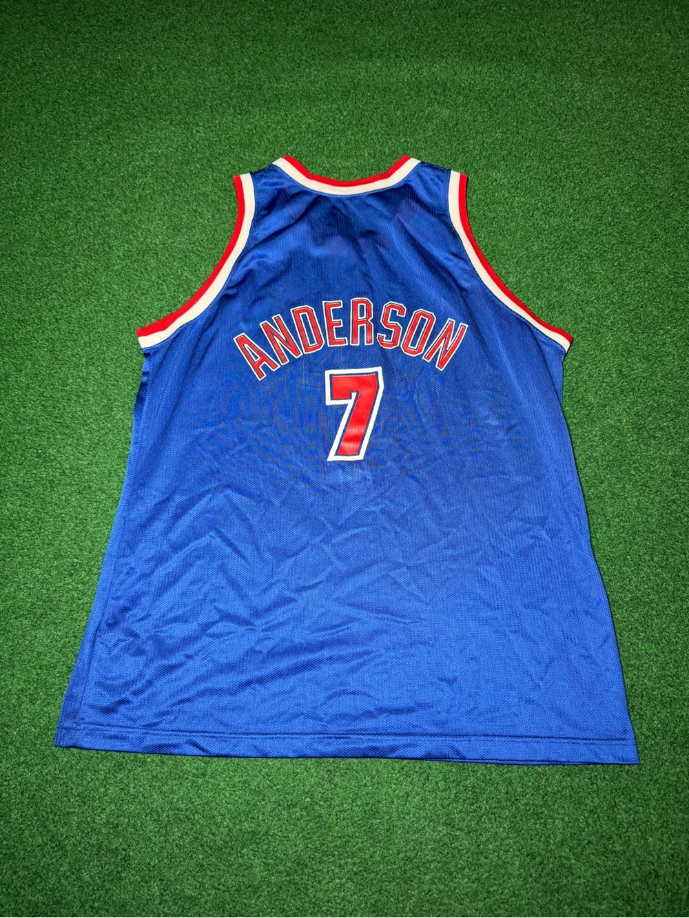 Vintage 90s New Jersey Nets Kenny Anderson Jersey, Champion Basketball NBA (XL)